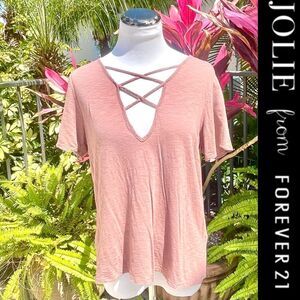 🍍3/$15🍍 Jolie (F21) Plunge Criss-Cross Tee